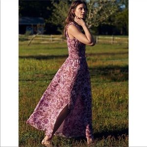 Banana Republic Petite Smocked Maxi Dress in Pink Floral